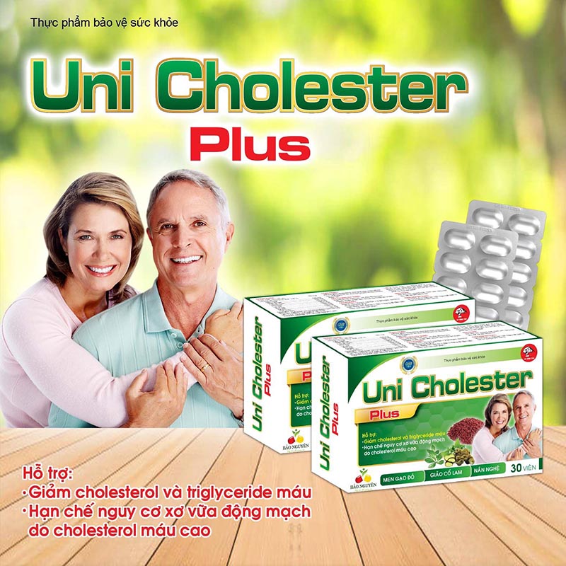UNI CHOLESTER PLUS. Hỗ trợ giảm cholesterol và triglyxeride máu, -Hỗ trợ hạn chế nguy cơ xơ vữa động mạch do cholesterol máu cao.